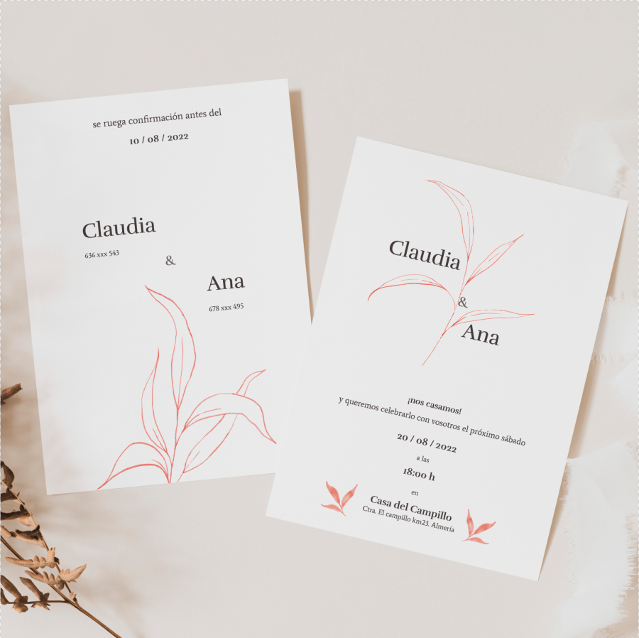 Invitación de boda Nature
