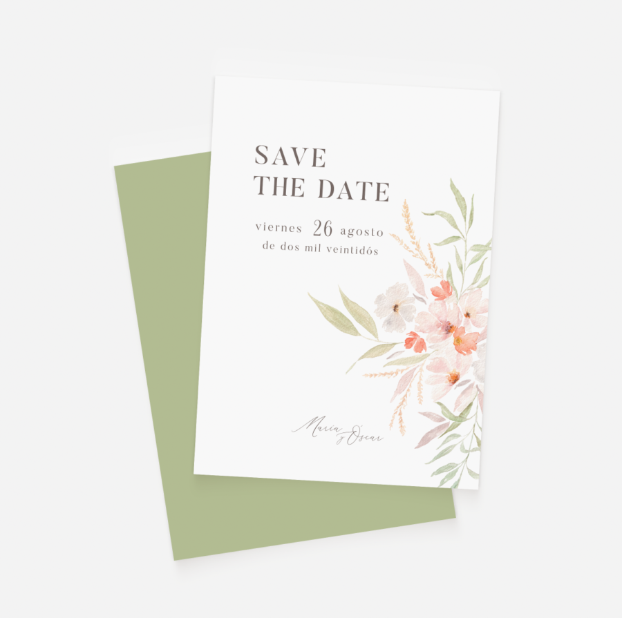 Save the date Bouquet floral - Imagen 3