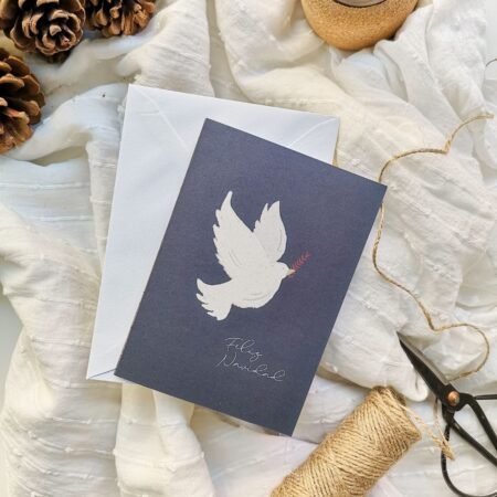 Tarjeta de Navidad - Paloma con ramita